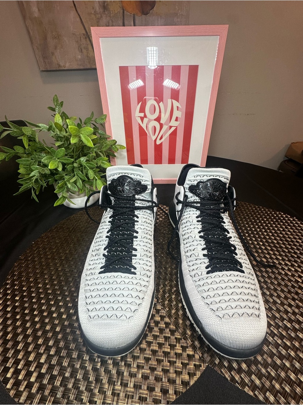 Jordan Men's White and Black High-Top Sneakers